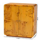 bali & pari Netra Modern and Contemporary Natural Real Burl Wood Storage Cabinet