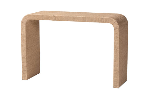 bali & pari Eviana Japandi Natural Jute Waterfall Console Table