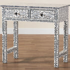 bali & pari Diata Coastal Black and White Mother of Pearl Capiz Shell 2-Drawer Console Table