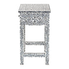 bali & pari Diata Coastal Black and White Mother of Pearl Capiz Shell 2-Drawer Console Table