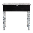 bali & pari Diata Coastal Black and White Mother of Pearl Capiz Shell 2-Drawer Console Table