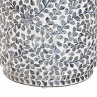 bali & pari Marilla Coastal Black and White Mother of Pearl Capiz Shell Ottoman Footstool