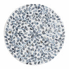 bali & pari Marilla Coastal Black and White Mother of Pearl Capiz Shell Ottoman Footstool