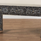 bali & pari Elara Coastal Black and White Mother of Pearl Capiz Shell 3-Drawer Console Table
