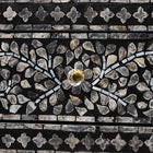bali & pari Elara Coastal Black and White Mother of Pearl Capiz Shell 3-Drawer Console Table