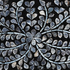 bali & pari Elara Coastal Black and White Mother of Pearl Capiz Shell 3-Drawer Console Table