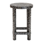 bali & pari Elara Coastal Black and White Mother of Pearl Capiz Shell End Table