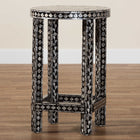 bali & pari Elara Coastal Black and White Mother of Pearl Capiz Shell End Table