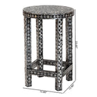 bali & pari Elara Coastal Black and White Mother of Pearl Capiz Shell End Table