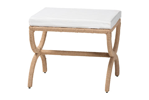 bali & pari Maliyah Japandi Natural Jute Ottoman