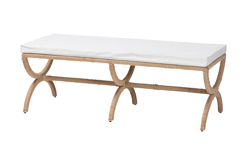 bali & pari Maliyah Japandi Natural Jute Accent Bench