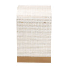 bali & pari Carlyn Coastal Beige and White Mother of Pearl Capiz Shell 3-Piece Accent Table Set