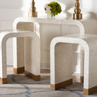 bali & pari Carlyn Coastal Beige and White Mother of Pearl Capiz Shell 3-Piece Accent Table Set