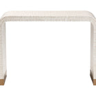 bali & pari Carlyn Coastal Beige and White Mother of Pearl Capiz Shell Console Table