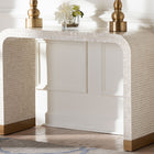 bali & pari Carlyn Coastal Beige and White Mother of Pearl Capiz Shell Console Table