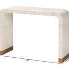 bali & pari Carlyn Coastal Beige and White Mother of Pearl Capiz Shell Console Table