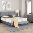 Baxton Studio Etienne Modern Slate Grey Velvet Queen 4-Piece Bedroom Set