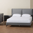 Baxton Studio Etienne Modern Slate Grey Velvet Queen 4-Piece Bedroom Set