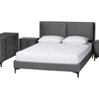 Baxton Studio Etienne Modern Slate Grey Velvet Queen 4-Piece Bedroom Set