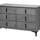 Baxton Studio Etienne Modern Slate Grey Velvet Queen 4-Piece Bedroom Set