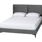 Baxton Studio Etienne Modern Slate Grey Velvet Queen Platform Bed