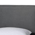 Baxton Studio Etienne Modern Slate Grey Velvet Queen Platform Bed