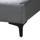 Baxton Studio Etienne Modern Slate Grey Velvet Queen Platform Bed