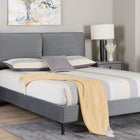 Baxton Studio Etienne Modern Slate Grey Velvet Queen Platform Bed