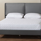 Baxton Studio Etienne Modern Slate Grey Velvet Queen Platform Bed