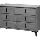 Baxton Studio Etienne Modern Slate Grey Velvet 6-Drawer Dresser