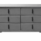 Baxton Studio Etienne Modern Slate Grey Velvet 6-Drawer Dresser