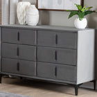 Baxton Studio Etienne Modern Slate Grey Velvet 6-Drawer Dresser