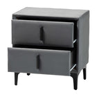 Baxton Studio Etienne Modern Slate Grey Velvet 2-Drawer Nightstand