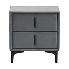 Baxton Studio Etienne Modern Slate Grey Velvet 2-Drawer Nightstand