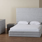 Baxton Studio Cadmus Modern Light Grey Channel-Tufted Fabric King Size 4-Piece Bedroom Set