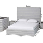 Baxton Studio Cadmus Modern Light Grey Channel-Tufted Fabric Queen 4-Piece Bedroom Set