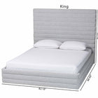 Baxton Studio Cadmus Modern Light Grey Channel-Tufted Fabric Queen Platform Bed