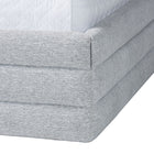 Baxton Studio Cadmus Modern Light Grey Channel-Tufted Fabric Queen Platform Bed