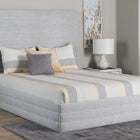 Baxton Studio Cadmus Modern Light Grey Channel-Tufted Fabric Queen Platform Bed