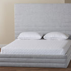 Baxton Studio Cadmus Modern Light Grey Channel-Tufted Fabric King Platform Bed