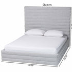 Baxton Studio Cadmus Modern Light Grey Channel-Tufted Fabric Queen Platform Bed