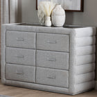 Baxton Studio Cadmus Modern Light Grey Channel-Tufted Fabric 4-Drawer Dresser