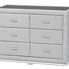 Baxton Studio Cadmus Modern Light Grey Channel-Tufted Fabric 4-Drawer Dresser
