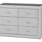 Baxton Studio Cadmus Modern Light Grey Channel-Tufted Fabric 4-Drawer Dresser