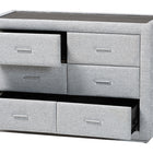 Baxton Studio Cadmus Modern Light Grey Channel-Tufted Fabric 4-Drawer Dresser