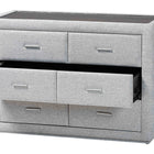 Baxton Studio Cadmus Modern Light Grey Channel-Tufted Fabric 4-Drawer Dresser