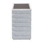 Baxton Studio Cadmus Modern Light Grey Channel-Tufted Fabric 4-Drawer Dresser