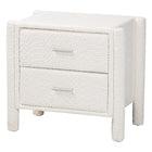 Baxton Studio Laria Modern White Teddy-Bear Fabric Queen Size 5-Piece Bedroom Set