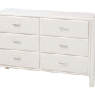 Baxton Studio Laria Modern White Teddy-Bear Fabric Queen Size 5-Piece Bedroom Set
