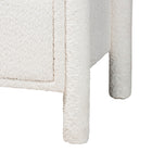 Baxton Studio Laria Modern White Teddy-Bear Fabric Queen Size 5-Piece Bedroom Set